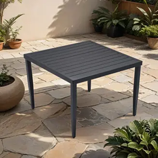 Streamdale Ember Black Minimalist Aluminum End Table with Rounded Corners High Quality