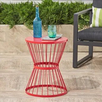 Lassen Modern Hourglass Side Table: Durable, Stylish Outdoor Accent Best Seller