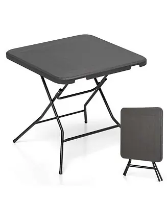 31.5" Square Folding Table Indoor Outdoor Foldable Plastic Table Viral