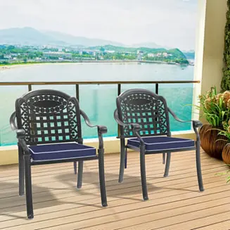 Order Now Streamdale Aluminum Stacking Armchair with Cushions, Weight Capacity 350lbs