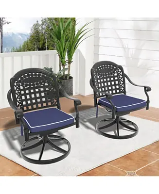 Time-Limited Streamdale Cast Aluminum Patio Swivel Chair 2PCS With Black Frame and Cushions In Random Colors