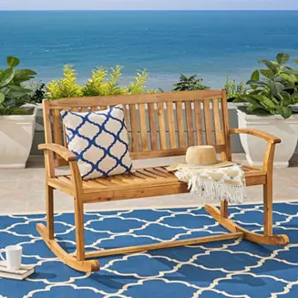 Buy Today Streamdale Acacia Wood Rocking Love Seat Timeless Family Comfort for Generations