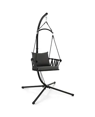 Reduced Price Swing Chair w/ Stand Patio Hanging Swing Chair w/ Comfortable Seat & Back Cushions
