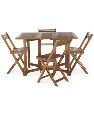 Kinsie Outdoor 5-Pc. Dining Set (1 Dining Table & 4 Chairs) Professional Grade