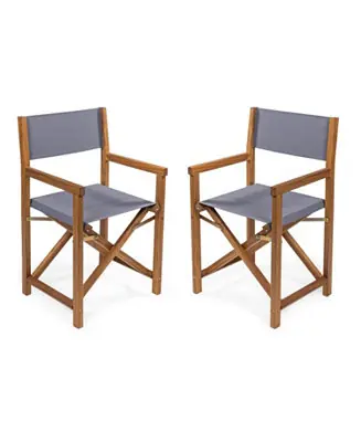 Cukor Classic Vintage Outdoor Acacia Wood Folding Director Chair with Canvas Seat(Set of 2) Bargain