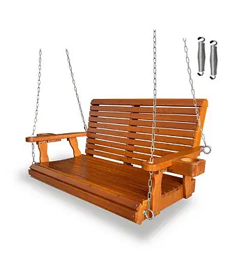 2-Seater 4 FT Wooden Porch Swing for Outdoor Patio Garden Warranty Included
