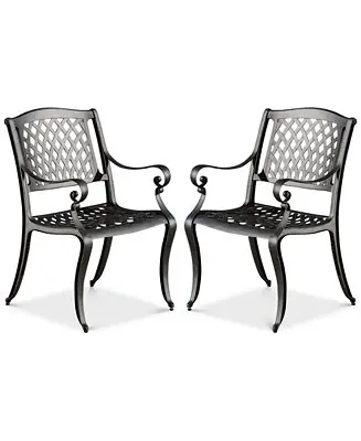 Fresh Stock Orven Set of 2 Cast Aluminun Outdoor Chairs