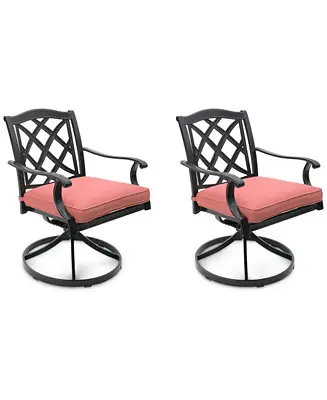 Wythburn Mix and Match Lattice Outdoor Swivel Chairs, Set of 2 Brand New