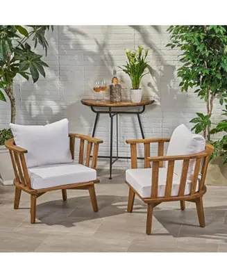 Budget Streamdale Set of 2, Outdoor Acacia Wood Patio Club Chair