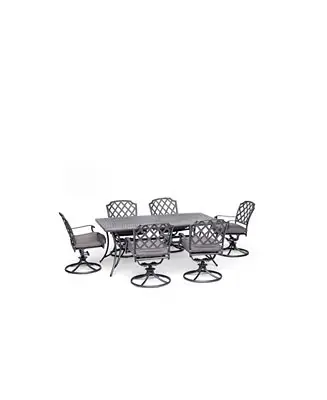 Wholesale Vintage II Outdoor 7-Pc. Dining Set (72" x 38" Dining Table & 6 Swivel Rockers) with Outdura® Cushions