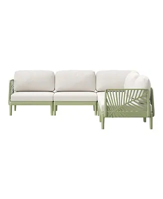 Viral Modern 5-Piece Polypropylene Resin Modular L Shaped Corner Patio Furniture Sectional