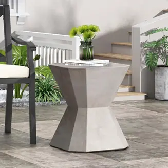 Streamdale Lightweight Concrete Hourglass Side Table for Indoor/Outdoor Use Deal