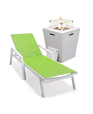 White Aluminum Outdoor Patio Chaise Lounge Chair With Arms New Arrival