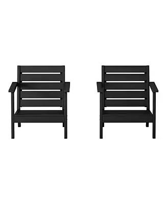 Next Day Delivery Outdoor Patio HDPE Deep Seating Armchair (Set of 2)