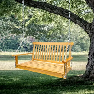 Seasonal Sale Streamdale Teak Wood Swing Bench for Outdoor Spaces
