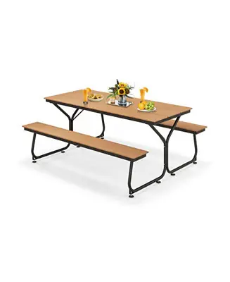 Hassle-Free Returns 6 Feet Outdoor Picnic Table Bench Set for 6-8 People