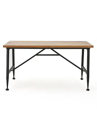 Crafted Streamdale Acacia Wood Patio Coffee Table with Iron Frame