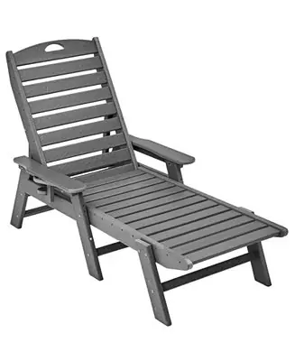 Outdoor Chaise Lounge Chair with 6-Position Adjustable Reclining Bench Next Day Delivery