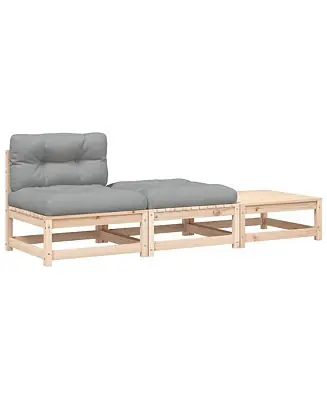 Super Sale Patio Sofa Gray, Natural Wood