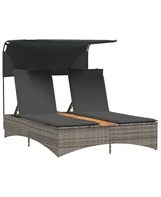 Exclusive Offer Patio Double Sun Lounger Gray