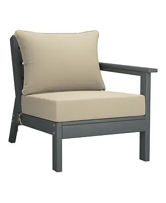 Next Day Delivery Outdoor Patio HDPE Right Arm Facing Sectional Gray Corner Club Chair with Patio Cushions