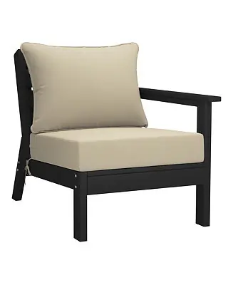 Brand New Outdoor Patio HDPE Right Arm Facing Sectional Black Corner Club Chair with Patio Cushions