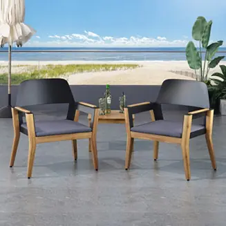 Streamdale Acacia Wood Club Chairs With Cushions (Set Of 2) Big Sale