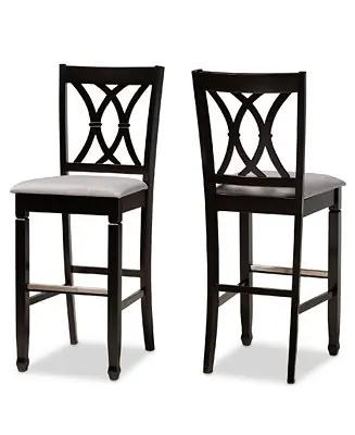 Calista Modern and Contemporary Fabric Upholstered 2 Piece Bar Stool Set Professional Grade