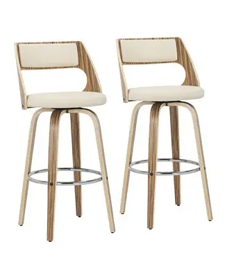 Affordable Cecina Mid-Century Modern Barstool with Swivel, Set of 2