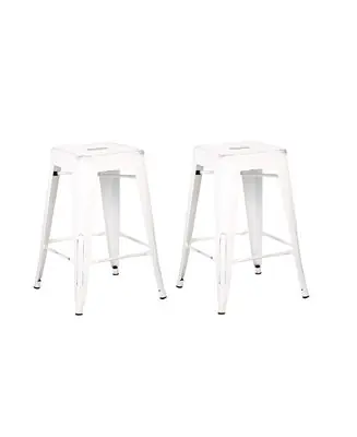 Buy Online Backless Industrial Metal Bar Stool, Set of 2