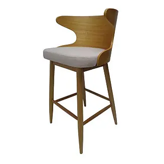 Fast Shipping Kamryn Mid Century Modern Fabric Barstools Set of 2, Light Beige