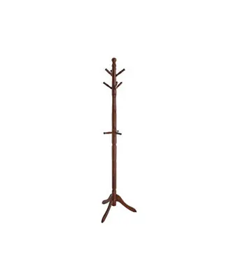 Exclusive Coat Rack With 10 Hooks, Rubber Wood Coat Tree Free Standing, For Clothes, Hats, Handbags, Umbrella