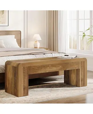 Limited Offer Farmhouse End of Bed Bench for Bedroom, 47.24-Inch Long Entryway Bench