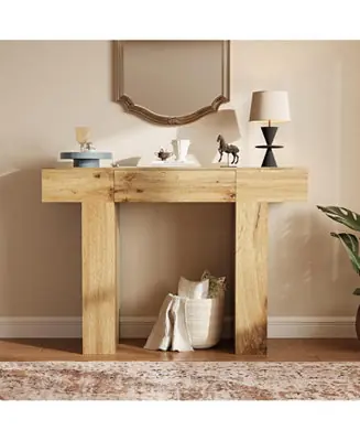 47" Console Table with Drawer – Wooden Industrial Farmhouse Sofa Table for Entryway, Hallway, or Behind Couch Best Price