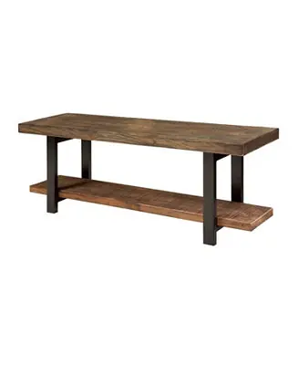 Factory Price Modern Industrial Style Wood and Metal Accent Bench for Living Room or Entryway