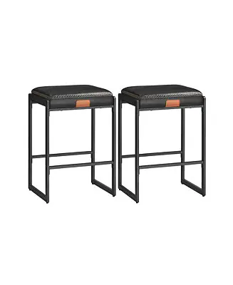 Counter Height Bar Stools Set of 2, Synthetic Leather with Stitching Low Price