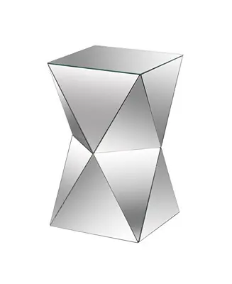 12.4" Glass Contemporary Harlequin Mirrored Pedestal Table Free Delivery
