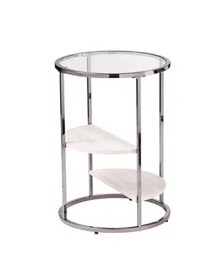 Hassle-Free Returns Cabot Round Side Table with Faux Stone