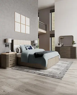 Frandlyn 3-Pc. King Bedroom Set (Bed, Dresser & Stone Top Nightstand) Worldwide Shipping