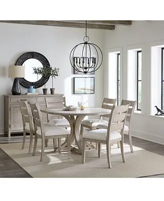 Bulk Order Sadie 7-Pc. Round Dining Set (Table & 6 Ladder Back Chairs)