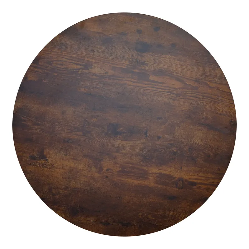 Limited Offer BFM Seating Relic 30" Vintage Walnut Round 2" Thick Melamine Table Top with Matching Edge