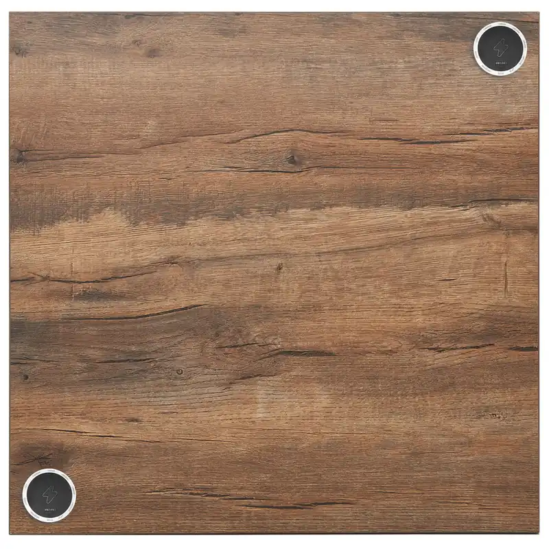Next Day Delivery BFM Seating Relic 30" x 30" Square Knotty Pine 1" Thick Melamine Table Top with 2 Wireless Chargers
