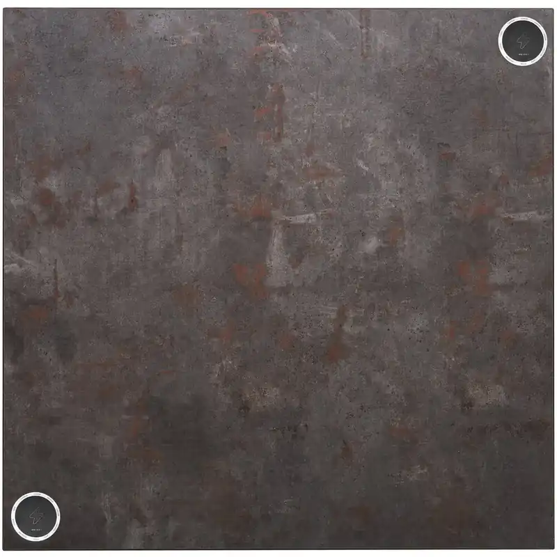 BFM Seating Relic 30" x 30" Square Rustic Copper 1" Thick Melamine Table Top with 2 Wireless Chargers Hassle-Free Returns