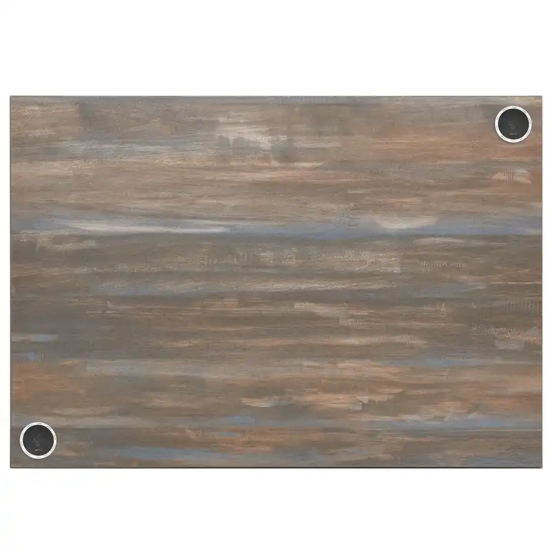 BFM Seating Relic 30" x 42" Rectangular Chestnut 1" Thick Melamine Table Top with 2 Wireless Chargers Cheap
