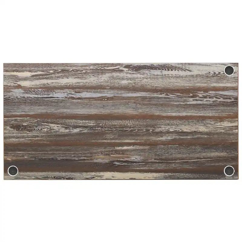 BFM Seating Relic 30" x 60" Rectangular Farm House 1" Thick Melamine Table Top with 3 Wireless Chargers Handmade