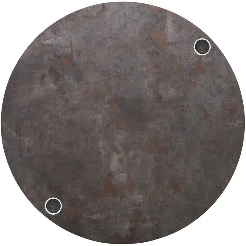 BFM Seating Relic 36" Round Rustic Copper 2" Thick Melamine Table Top with 2 Wireless Chargers Sale