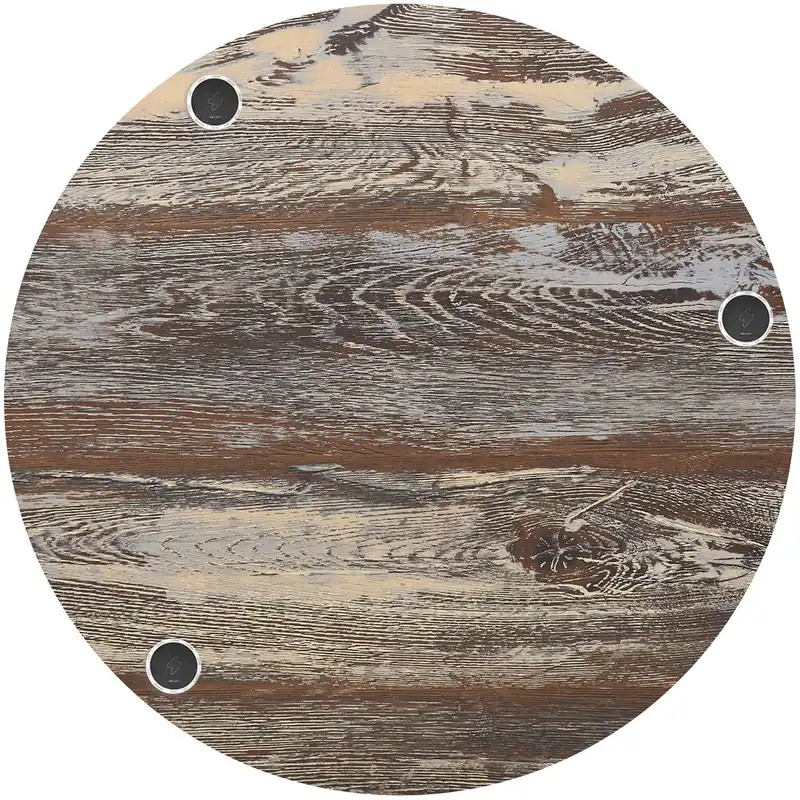 BFM Seating Relic 48" Round Farm House 1" Thick Melamine Table Top with 3 Wireless Chargers Free Shipping