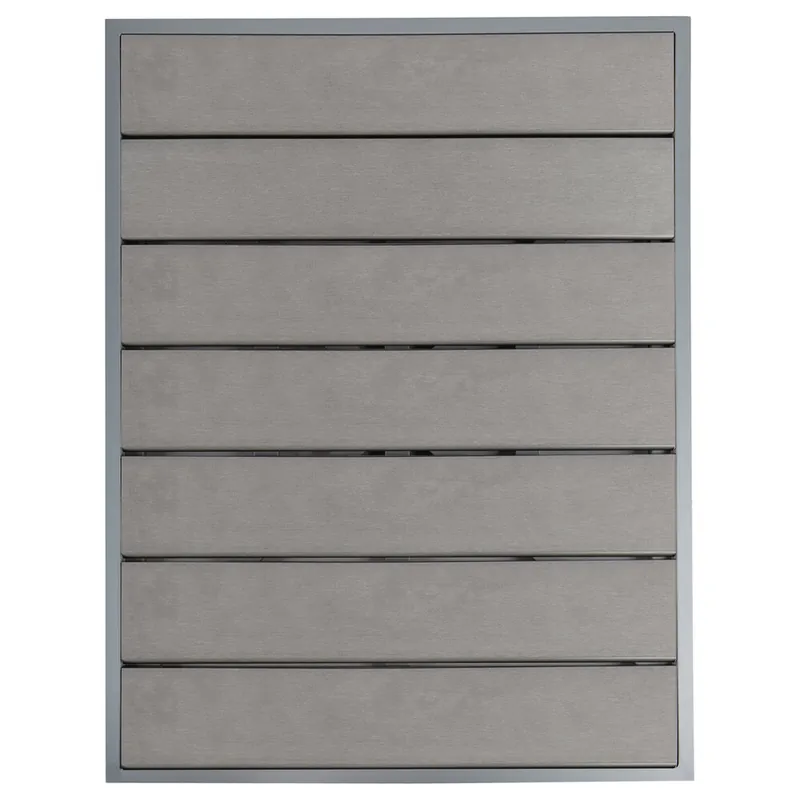 Trusted Brand BFM Seating Seaside 30" x 30" Square Soft Gray Aluminum Outdoor / Indoor Table Top - Synthetic Teak