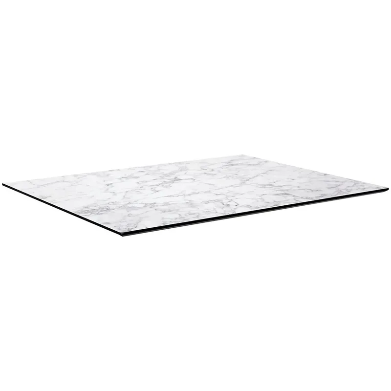 Authentic BFM Seating Tribeca 24" x 32" Rectangular Carrera Composite Laminate Outdoor Table Top with Knife Edge for BFM Table Bases