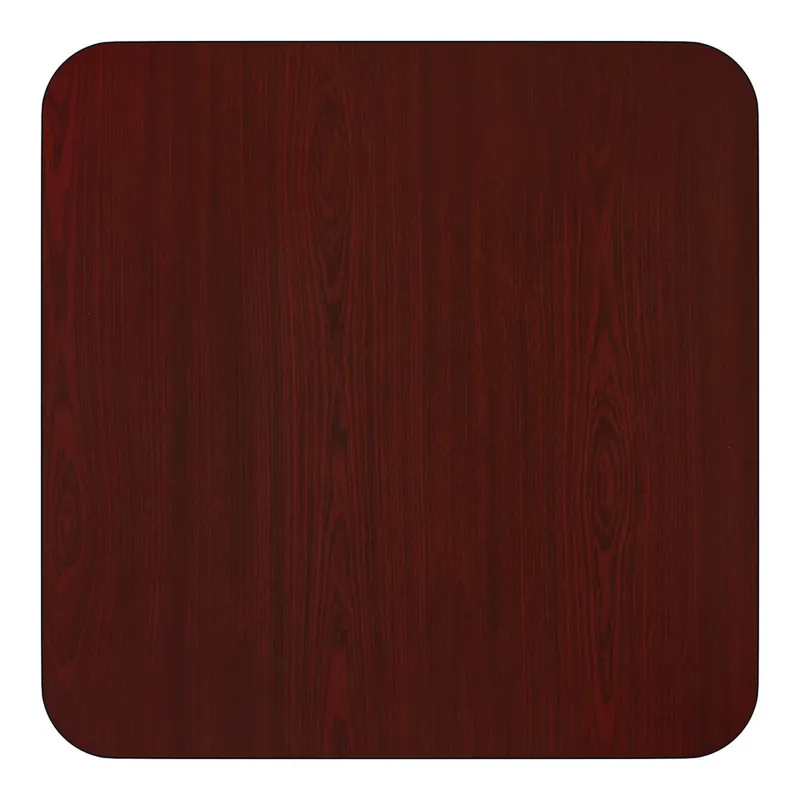Lancaster Table & Seating 24" x 24" Square Reversible Cherry / Black Laminated Table Top Direct From Manufacturer